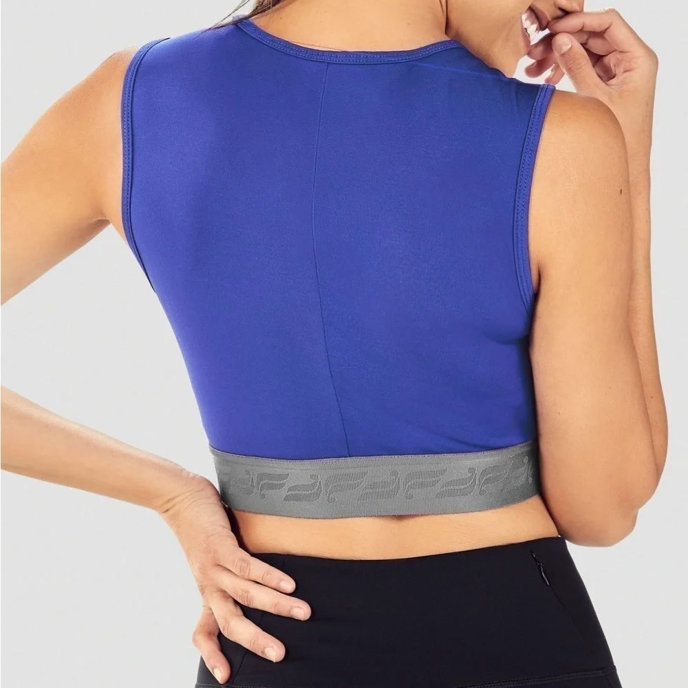 FABLETICS Pia Powertouch Light Front Twist Tank- Nightfall/ Quarry Size Small